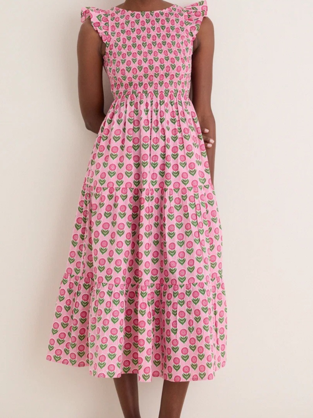 Pink City Prints Marigold Blush David Bowie Dress Women’s Size Large